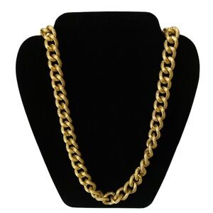 Vintage 30” Gold-tone Curb Chain Necklace with Chunky Links